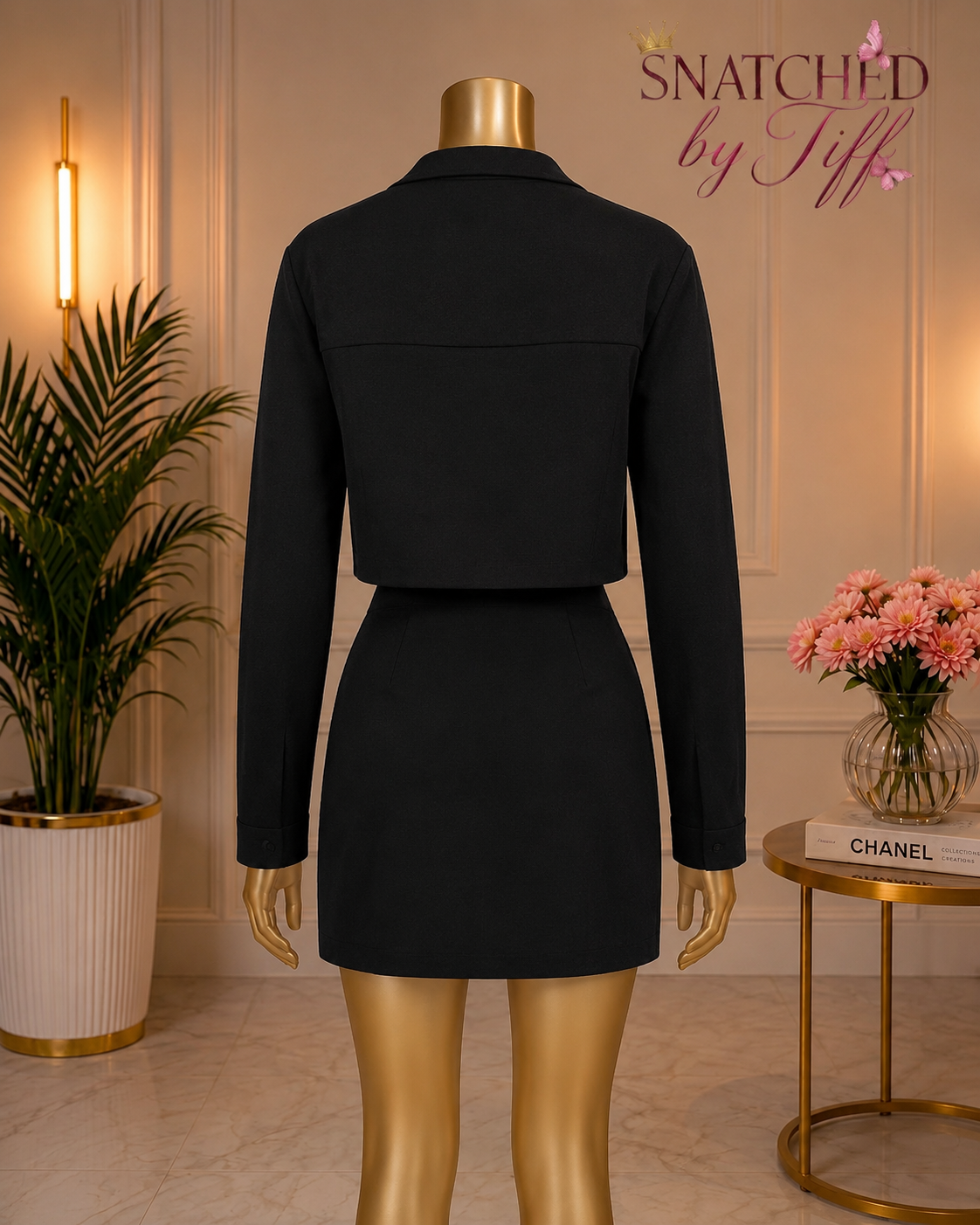 Midnight Zip Two-Piece Skirt Set