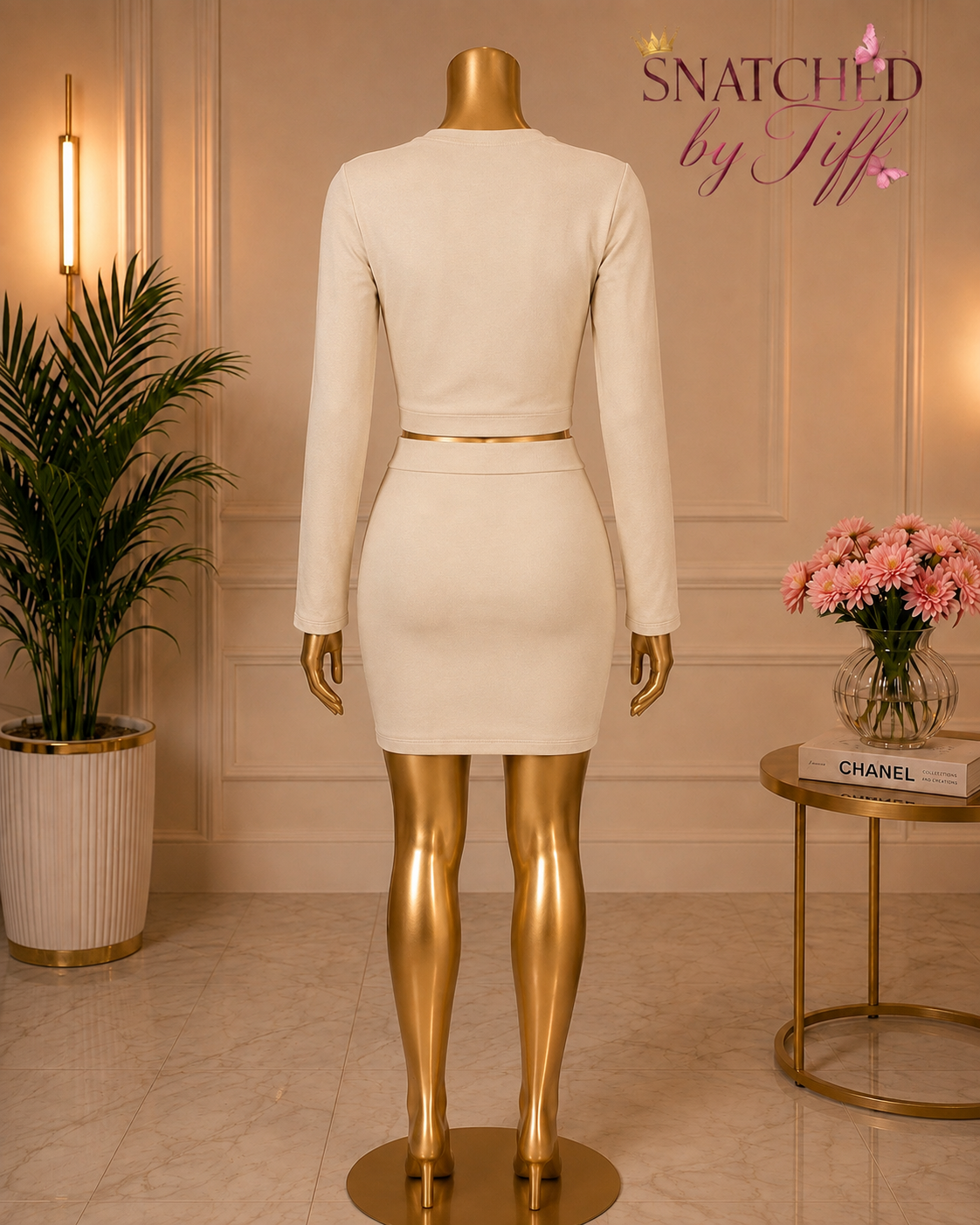 Pretty in Beige Skirt Set