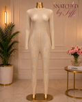 Nude Rhinestone Body Jumper