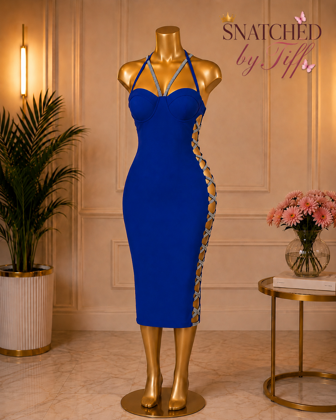 Diamond Laced Midi Dress