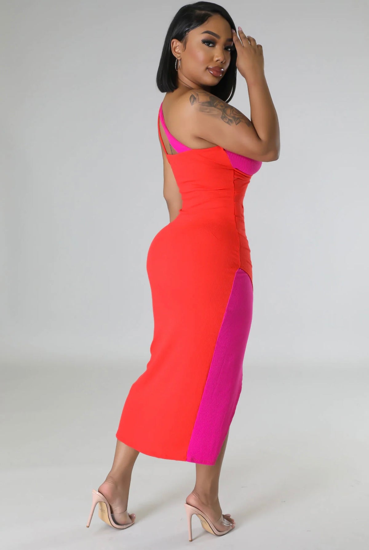 Orange Is the New Pink Dress - Orange/Pink