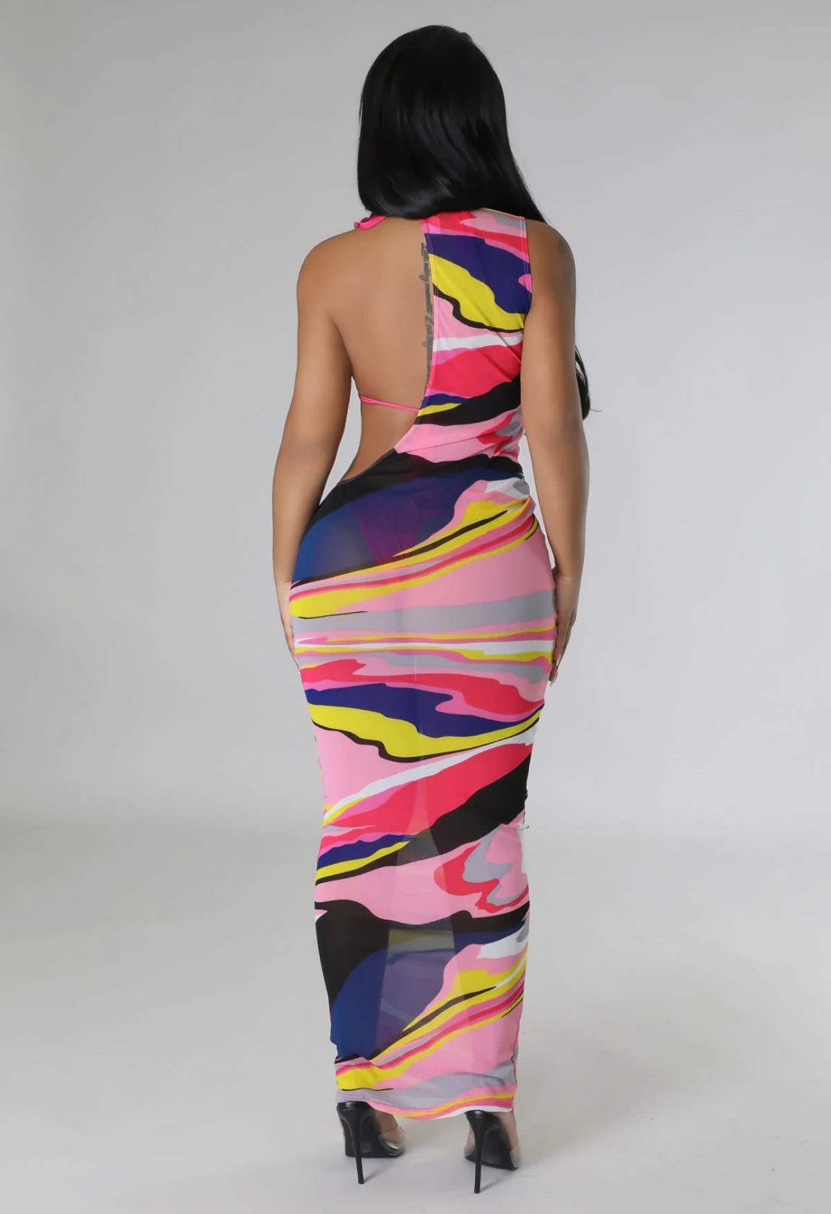Three-Piece Cover-Up & Bikini Set - Multi