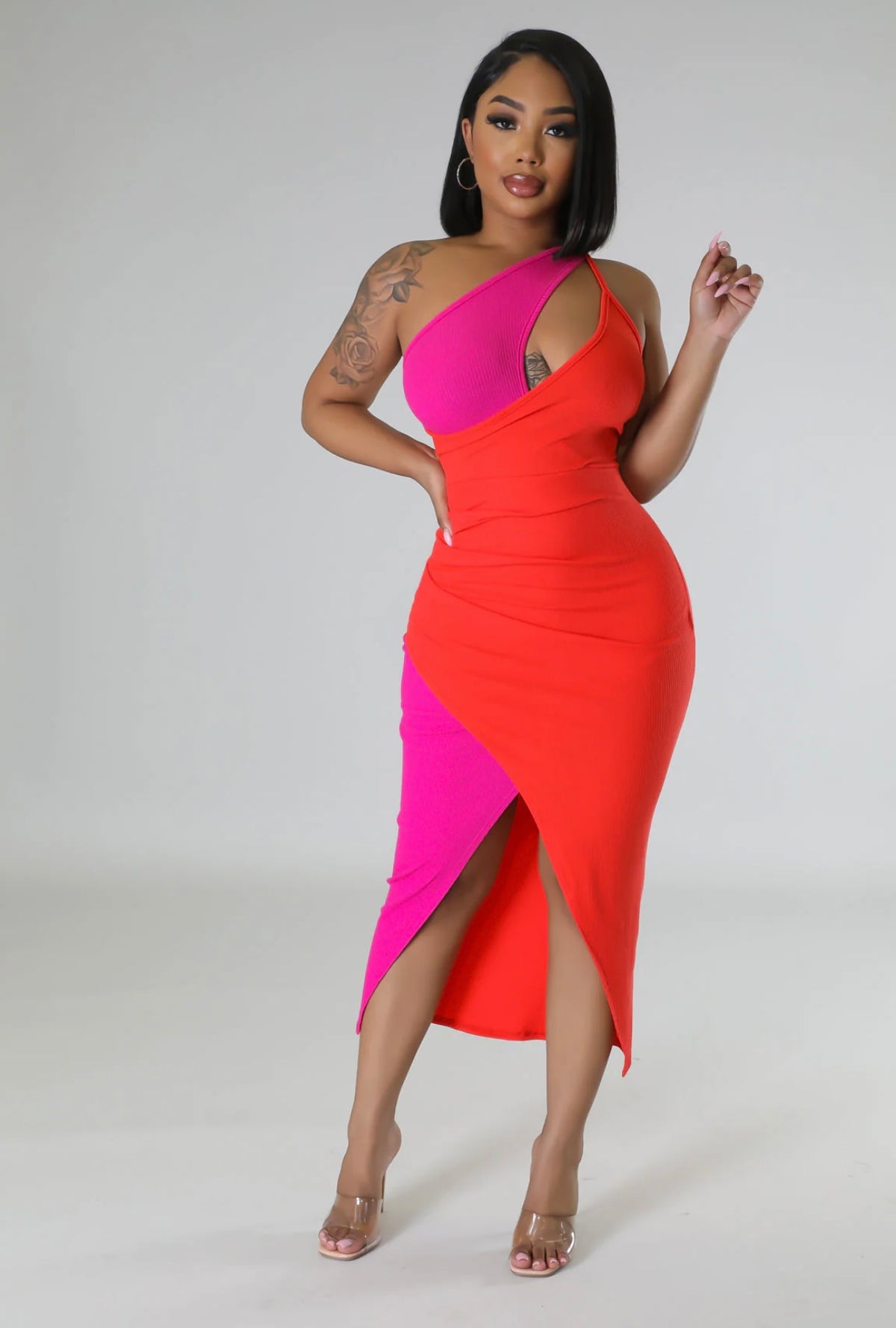 Orange Is the New Pink Dress - Orange/Pink