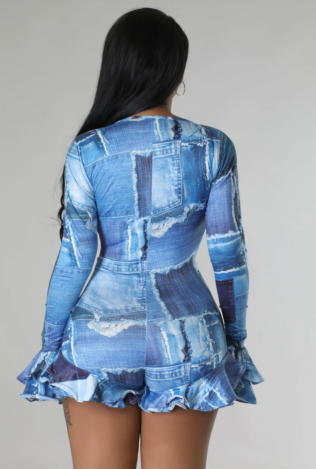 Denim Romper - Denim Blue