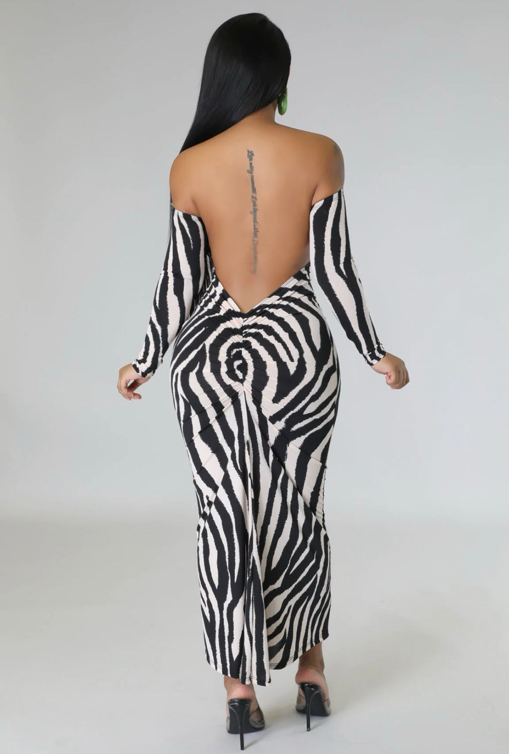 See Me Backless Dress - Animal Print