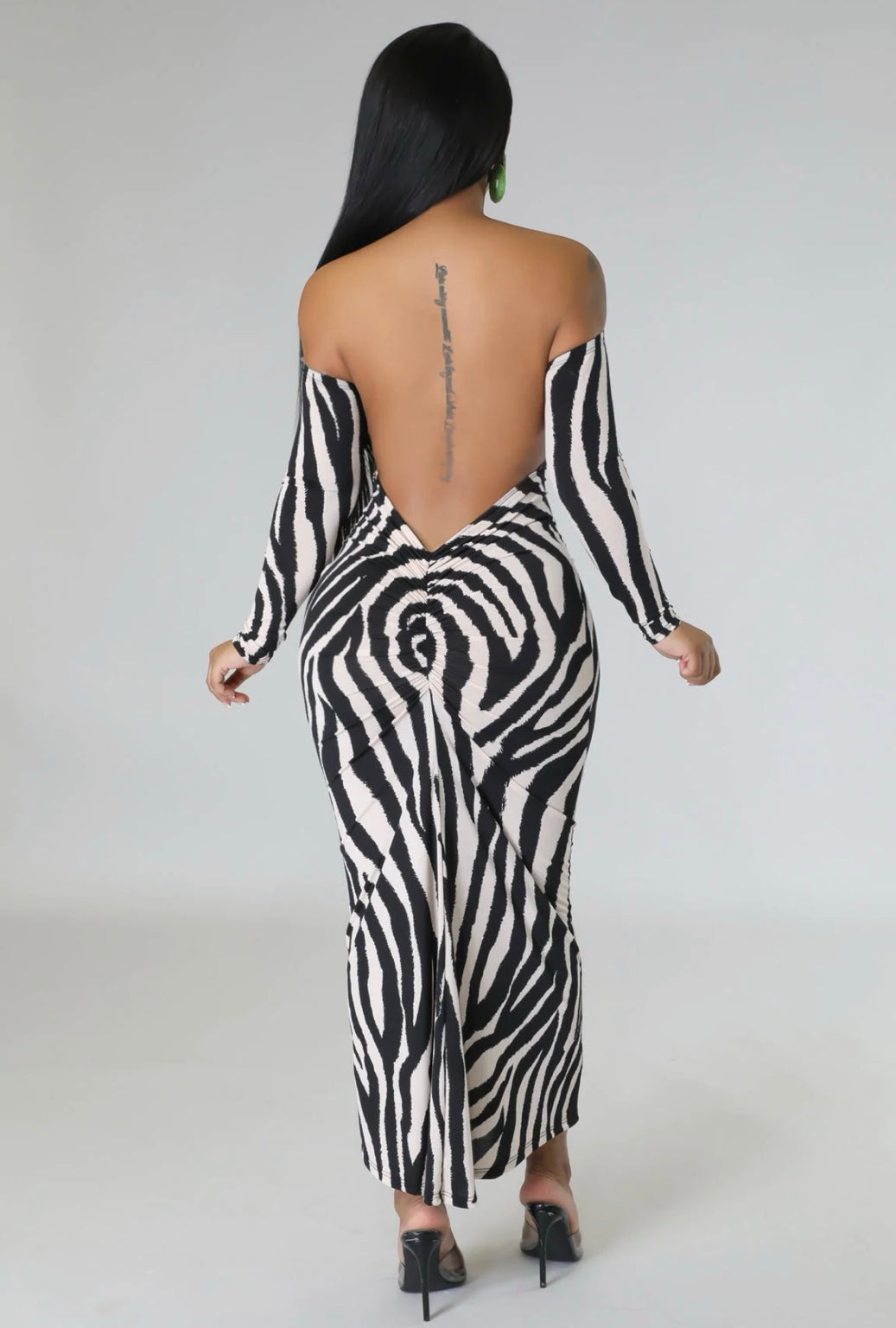 See Me Backless Dress - Animal Print