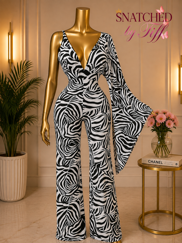 Abstract Jumpsuit - Black/White